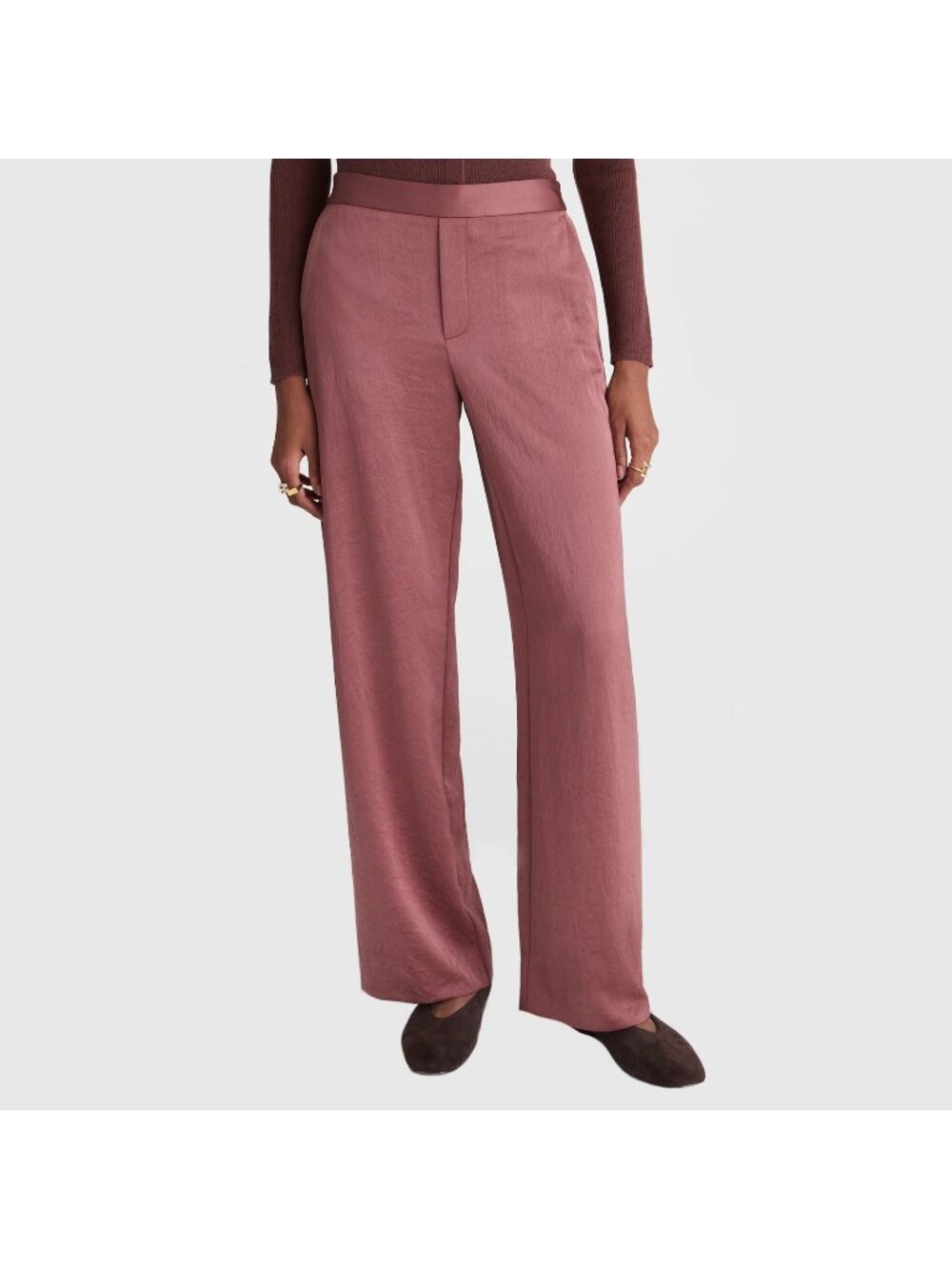 Madewell The Easy Pull On Pant in Satin Burnt Soil Size XL Inseam 31" NWT NY241